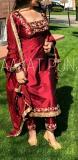 Salwar Suit Maroon Silk Gold Detail Salwar Kameez Dupatta (Large) #6381474